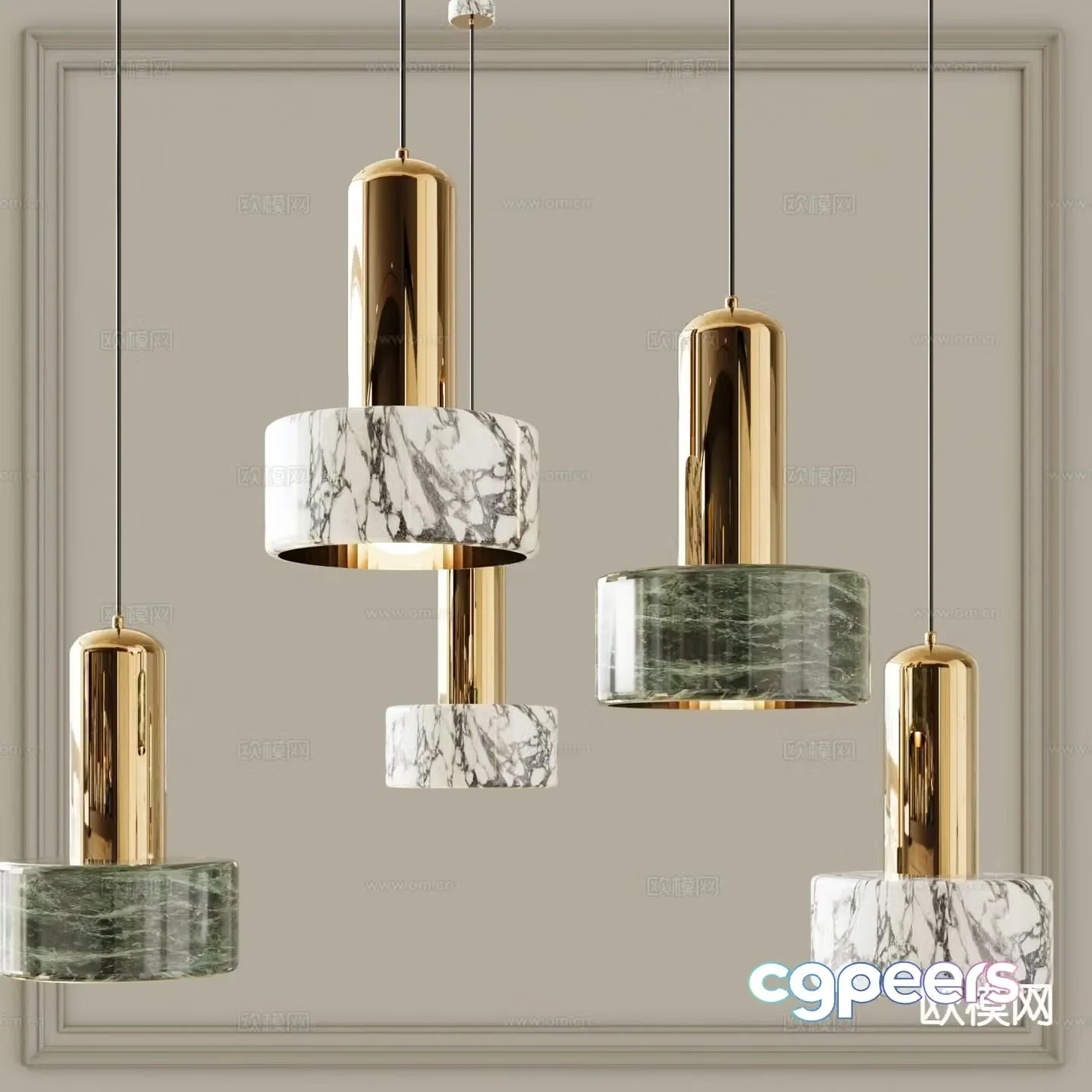 Metal chandelier 3d model