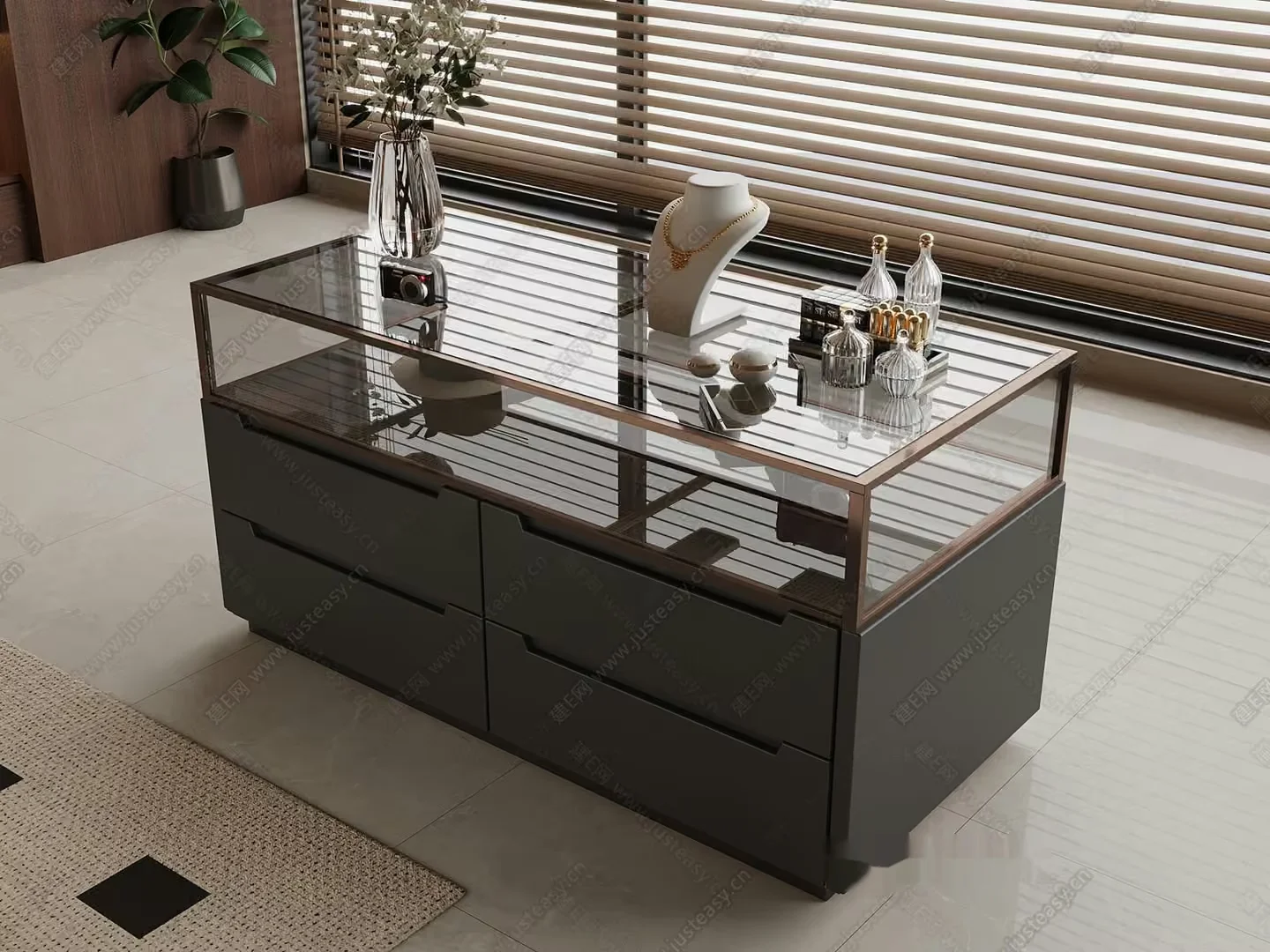 Modern Glass Coffee Table 3D Model – 18314 – VRAY Render