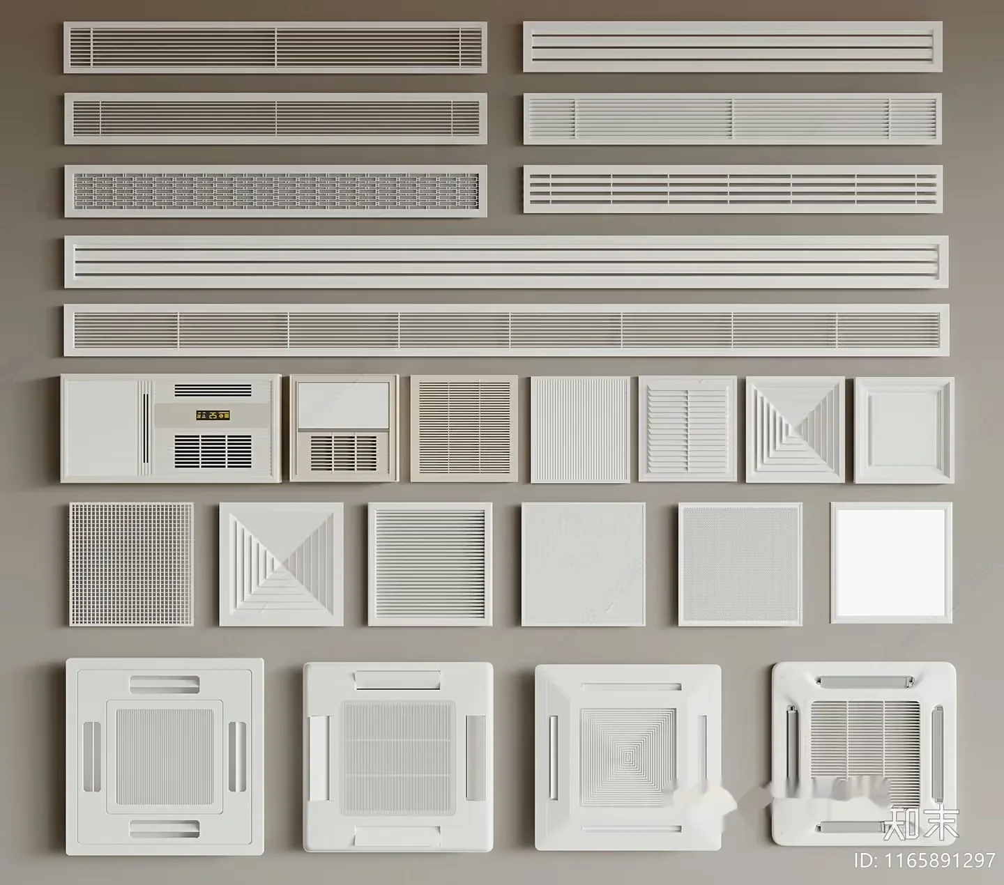 White Wall Vents 3D Model – 9148 – VRAY Render