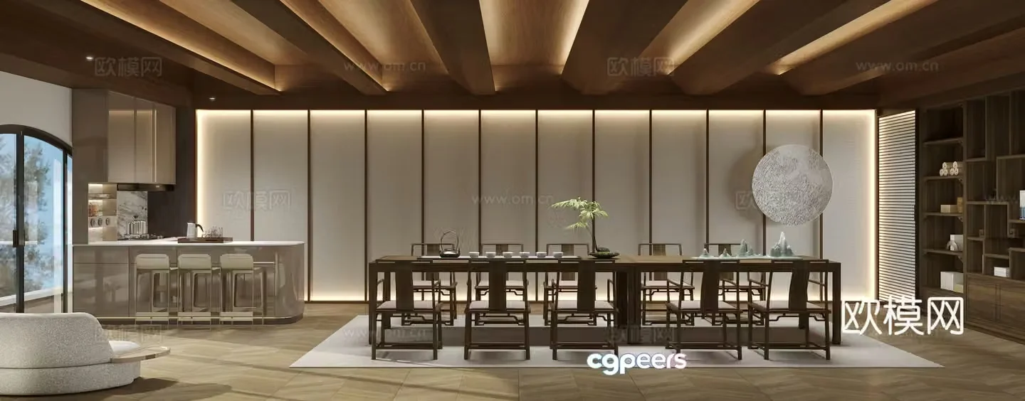 New Chinese Tea Tower 3D model
