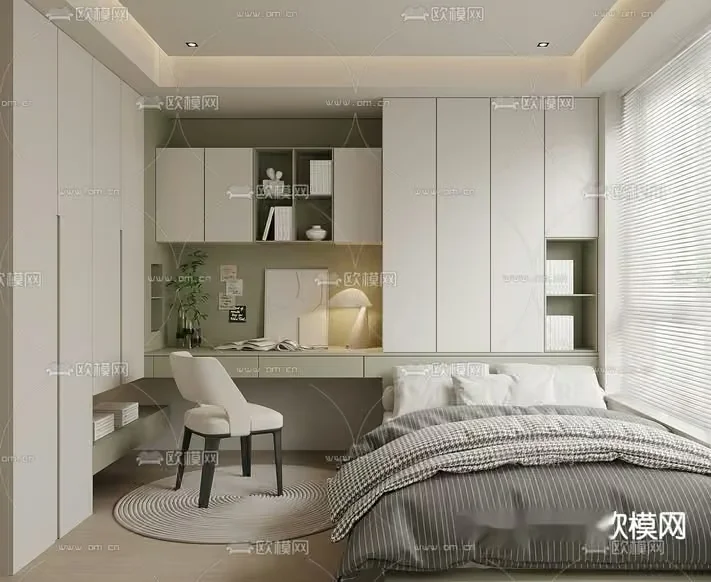 Modern Bedroom 3D Model – 16354 – VRAY Render