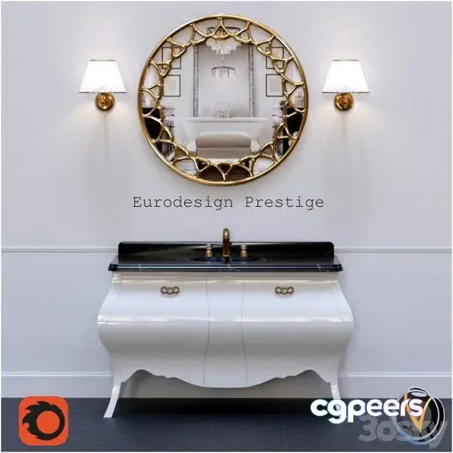 3ds Max Free – A set of furniture for a bathroom Comp.n.3 Eurodesign Prestige