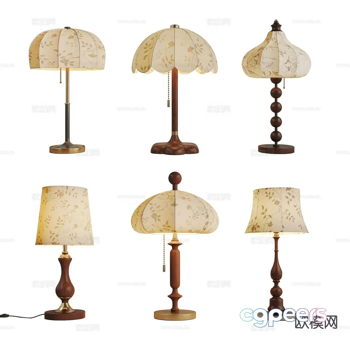 French table lamp 3d model