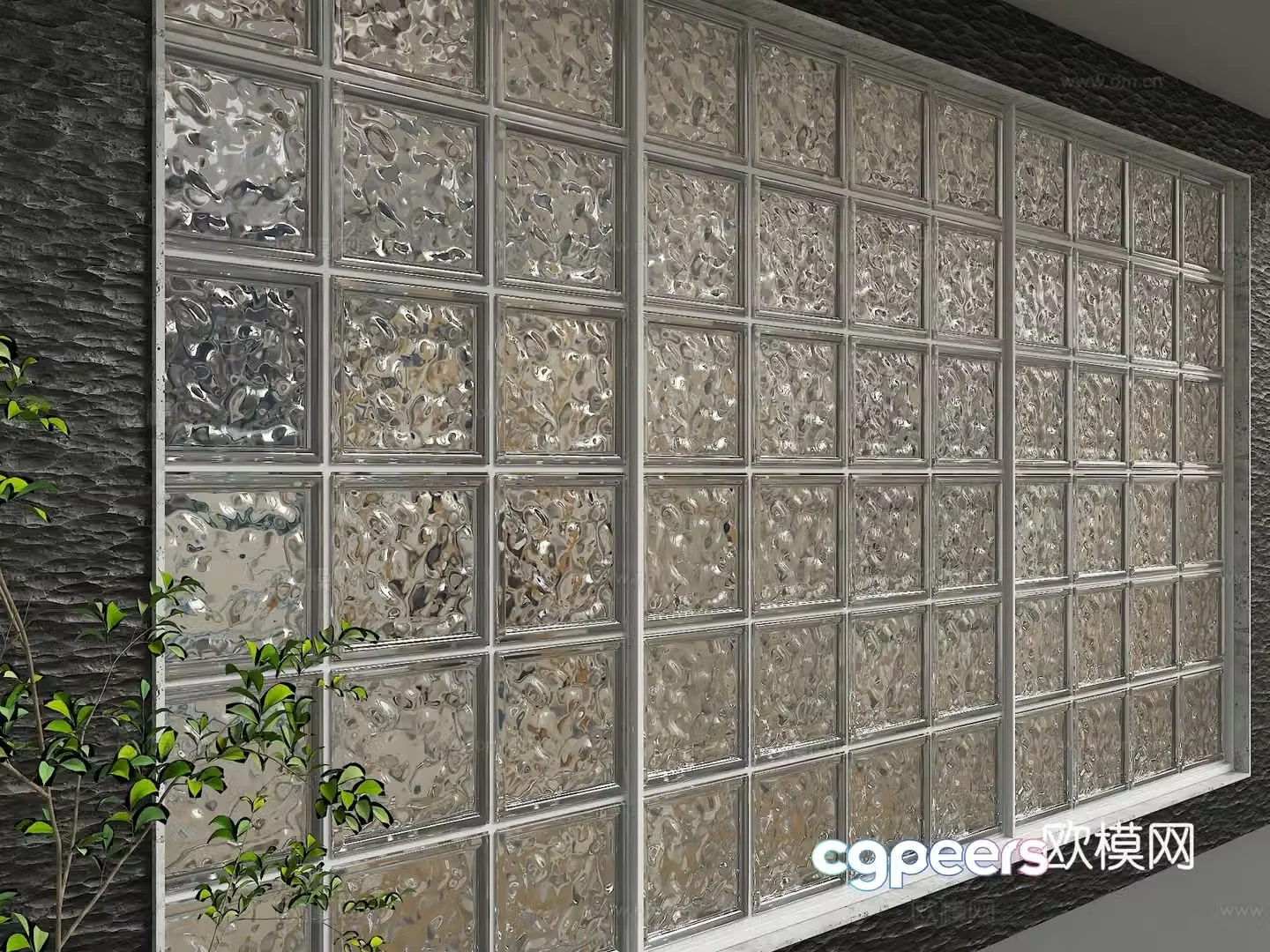 Modern glass partition 3d model