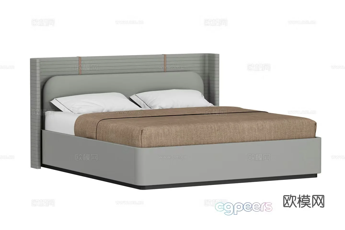 Modern double bed 3d model