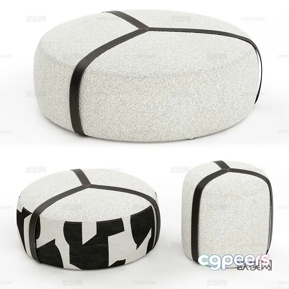 Modern sofa stool 3D model