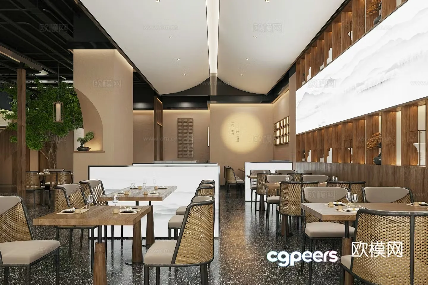 New Chinese style Chinese restaurant Tea restaurant 3d model
