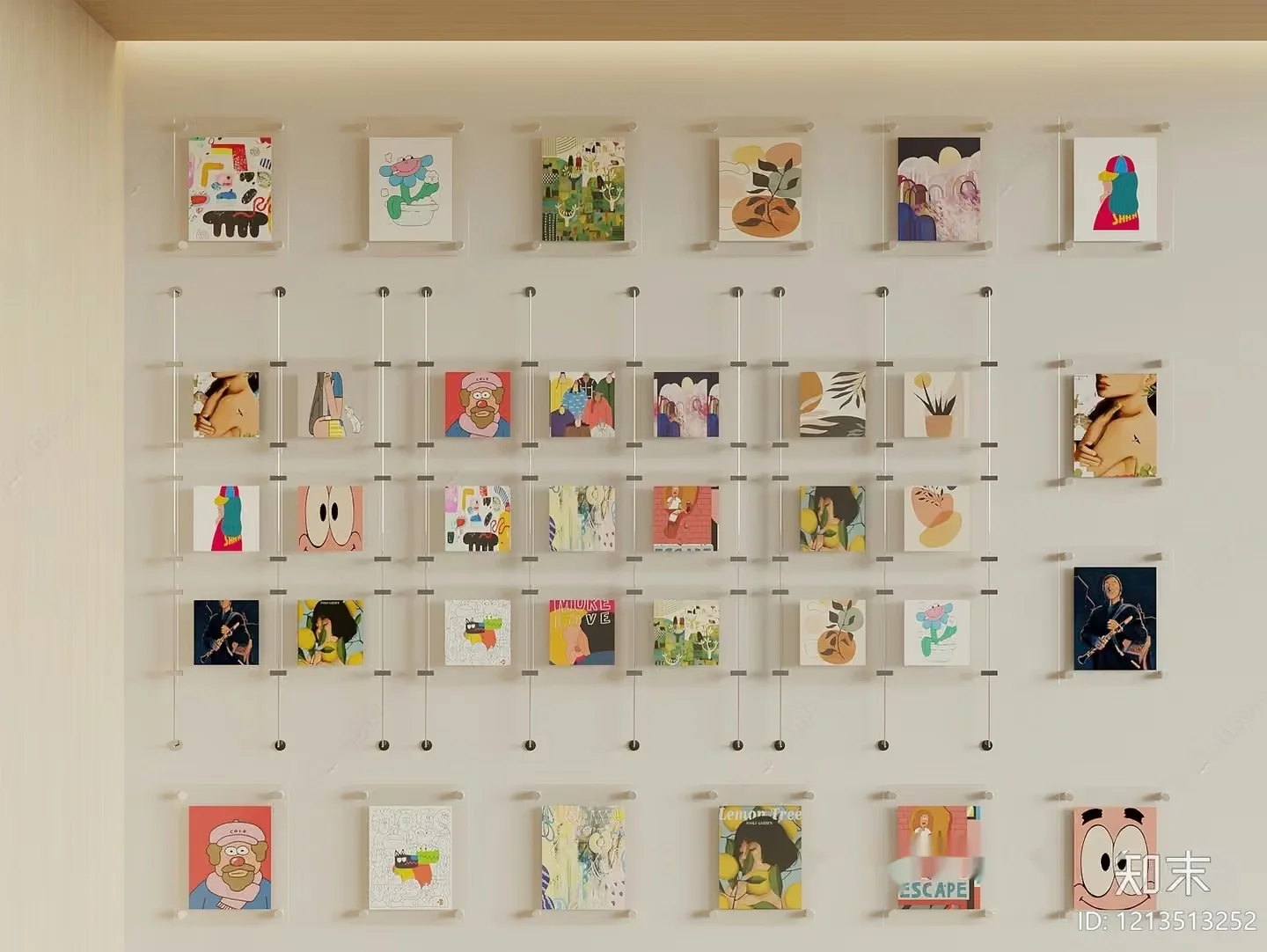 A Collection Of Colorful Artwork 3D Model – 12806 – VRAY Render