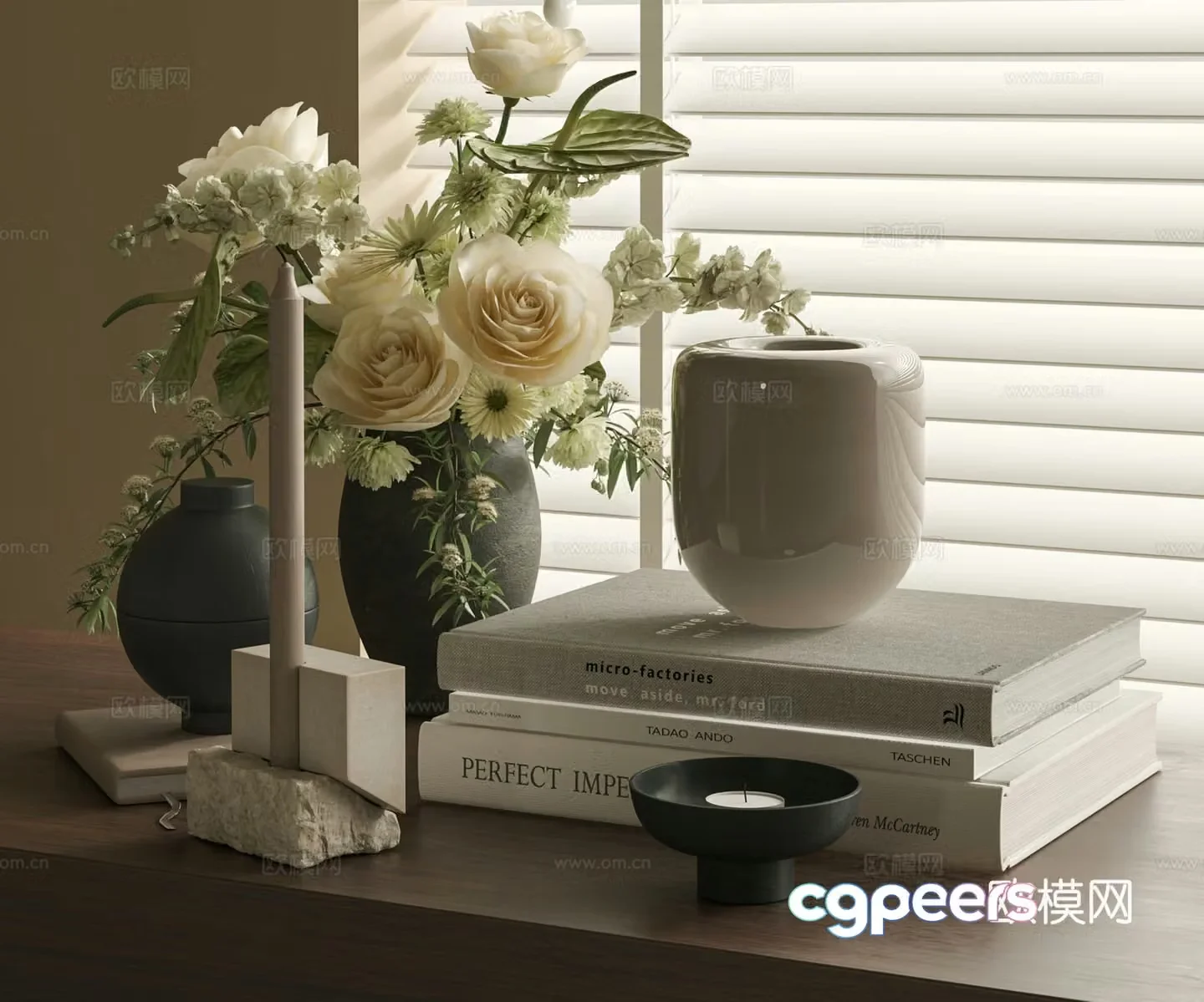 Modern flower art 3d model