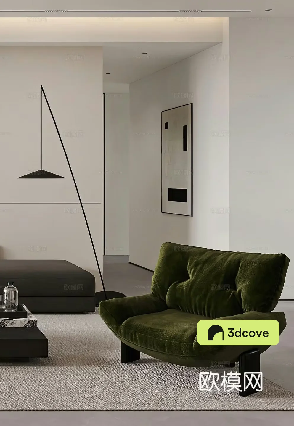 Modern leisure chair floor lamp side table corner table single sofa simple French leisure chair