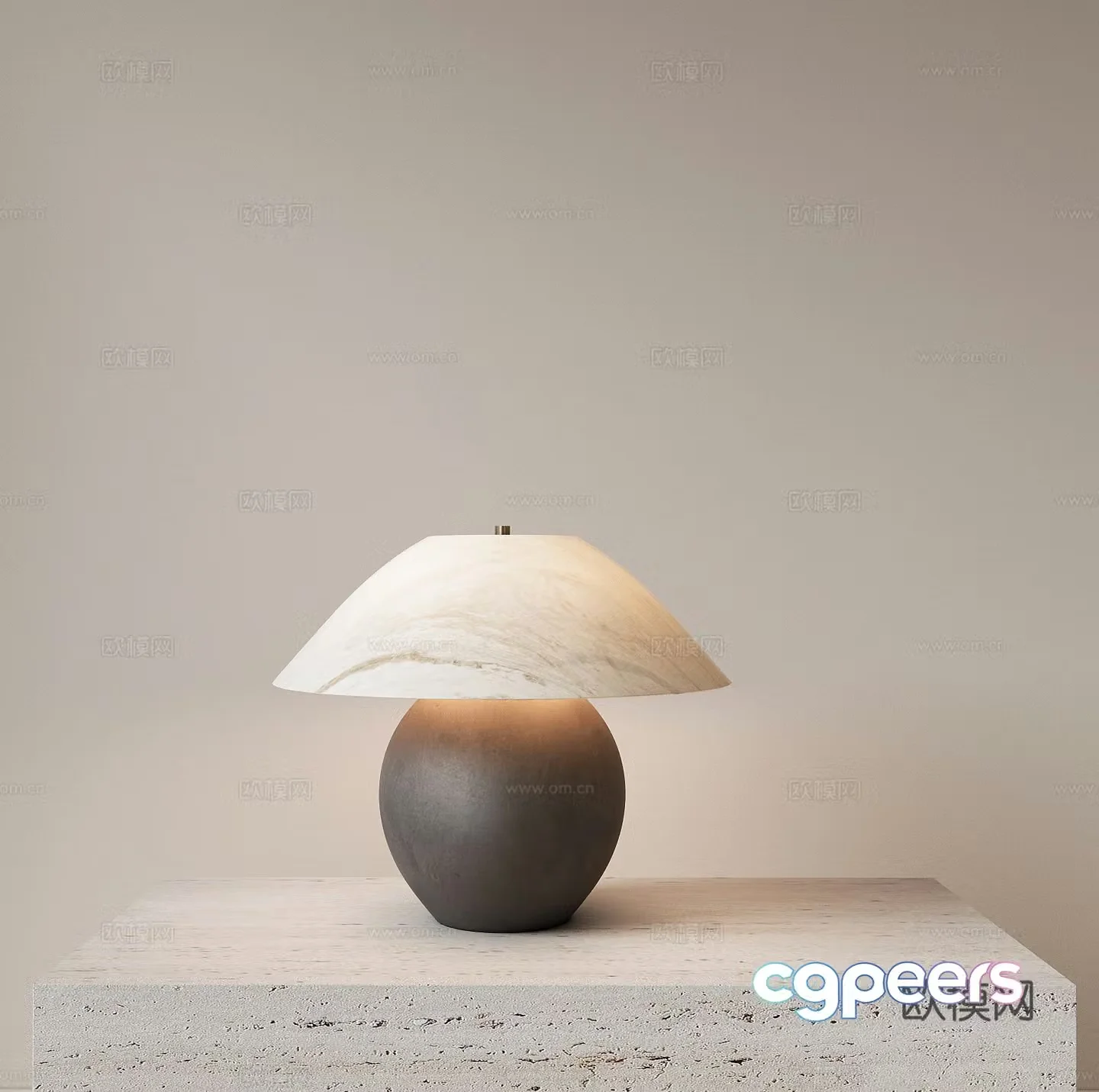 Modern retro desk lamp living room desk lamp bedside desk lamp study desk lamp translucent stone desk lamp 3D model