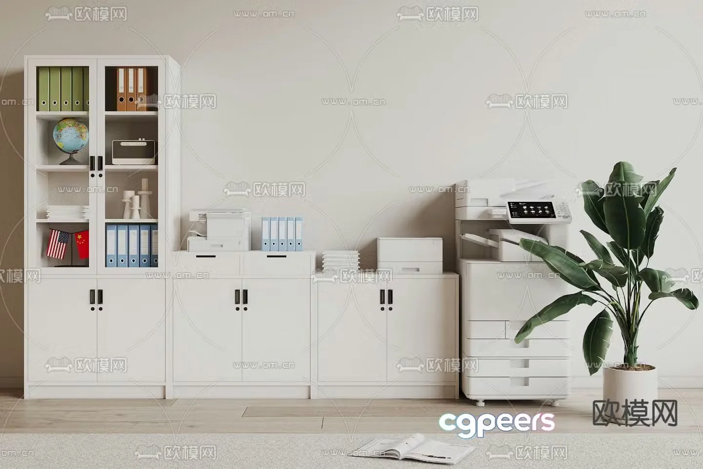 Modern file cabinet file cabinet 3d model