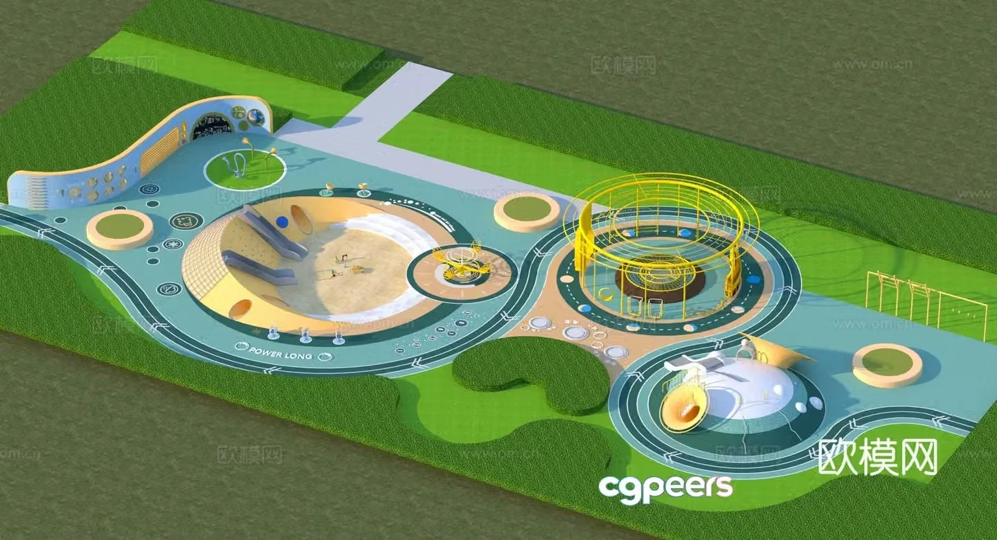 Modern children’s play area 3D model