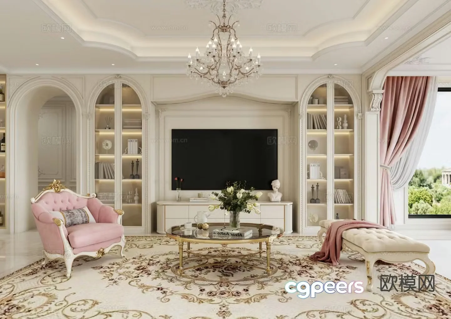 French living room 3d model
