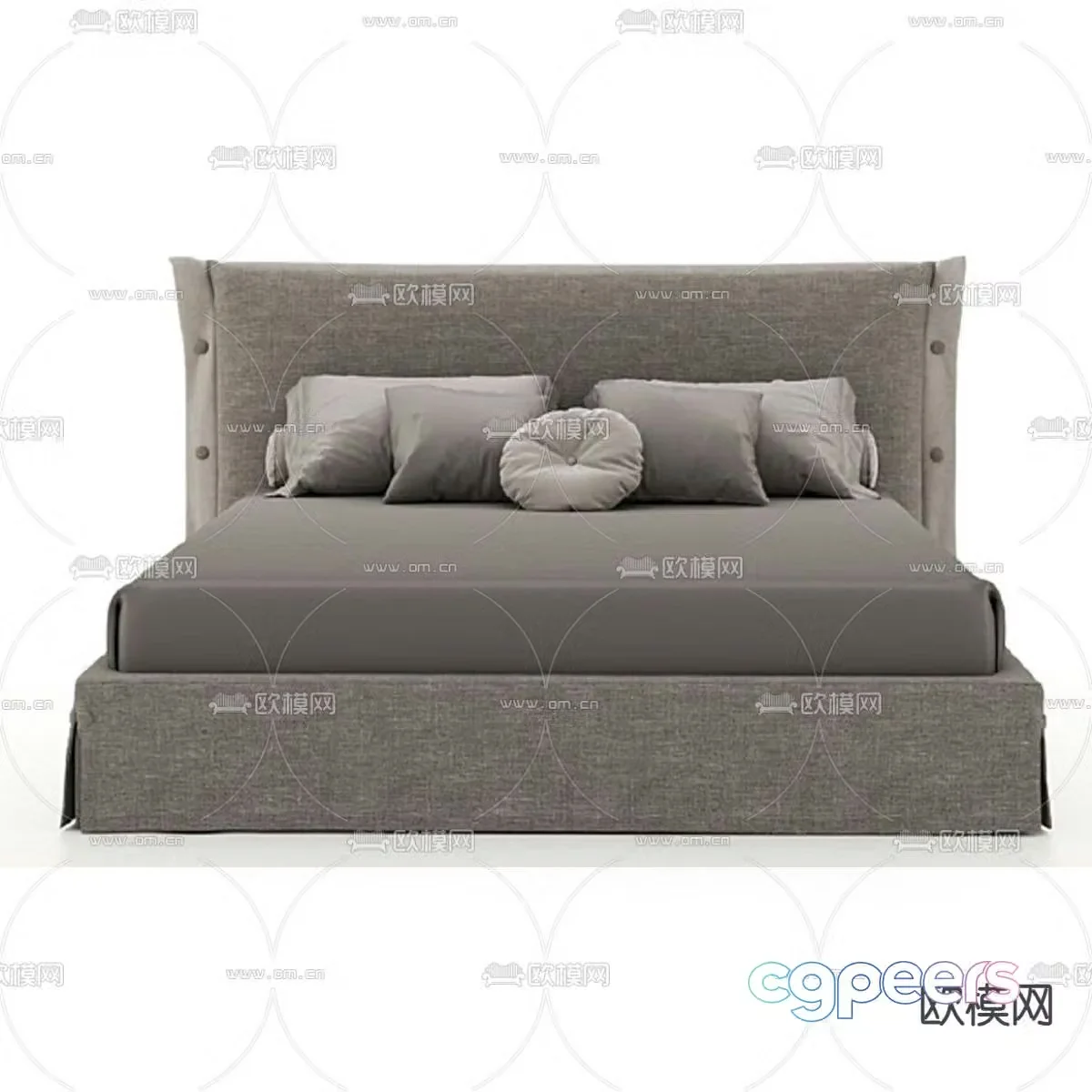 Italian double bed 3d model