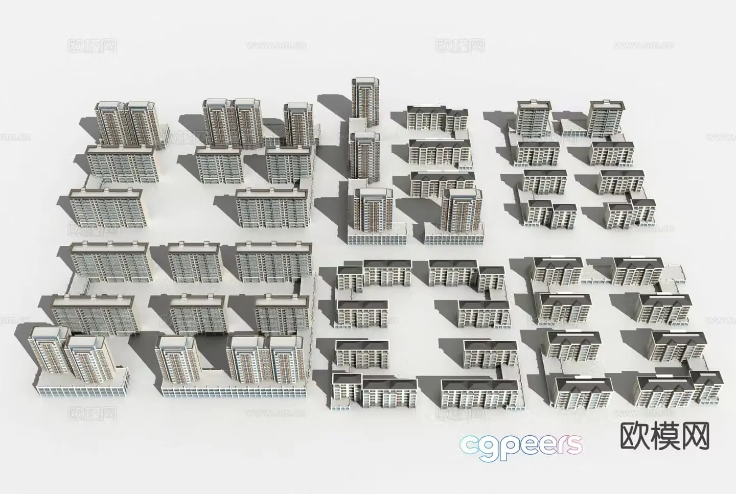 High-rise residential building 3D model
