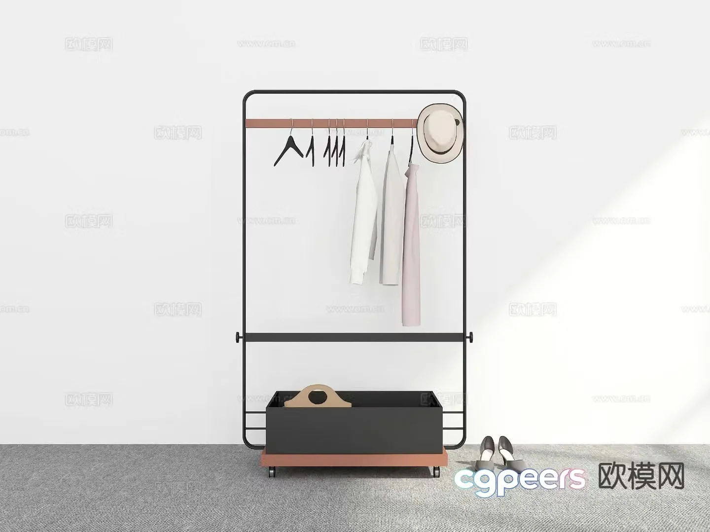 Mobile clothes hanger 3d model