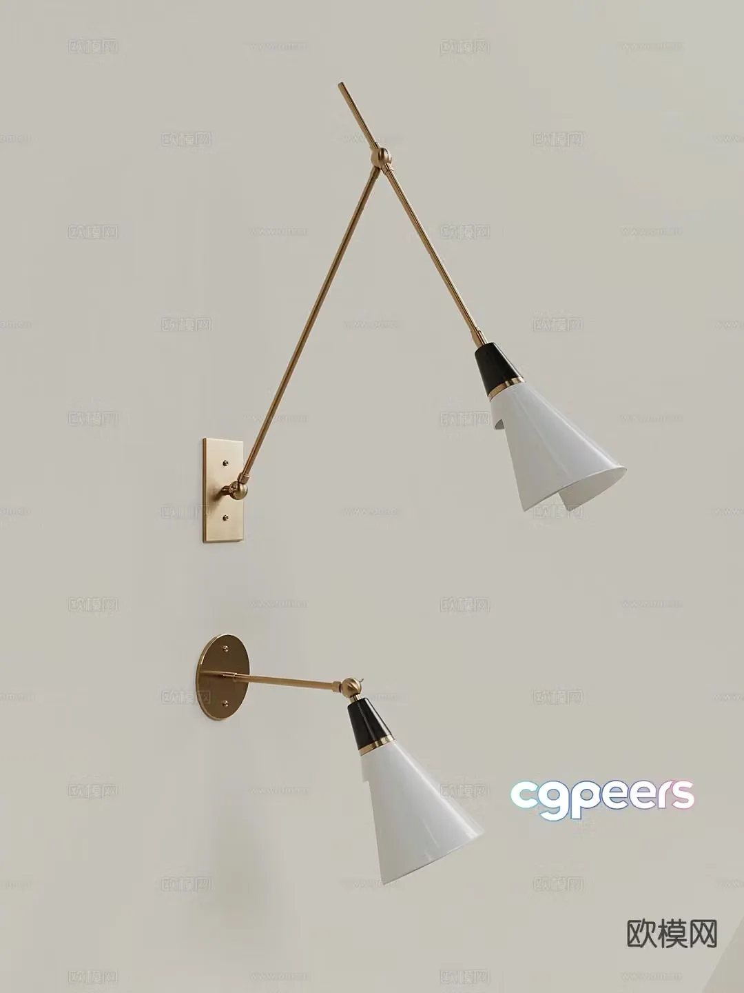 French long wall lamp 3d model