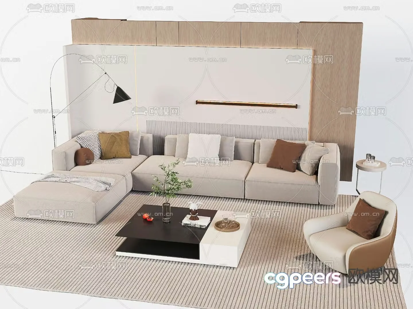Modern sofa modular sofa corner sofa 3d model