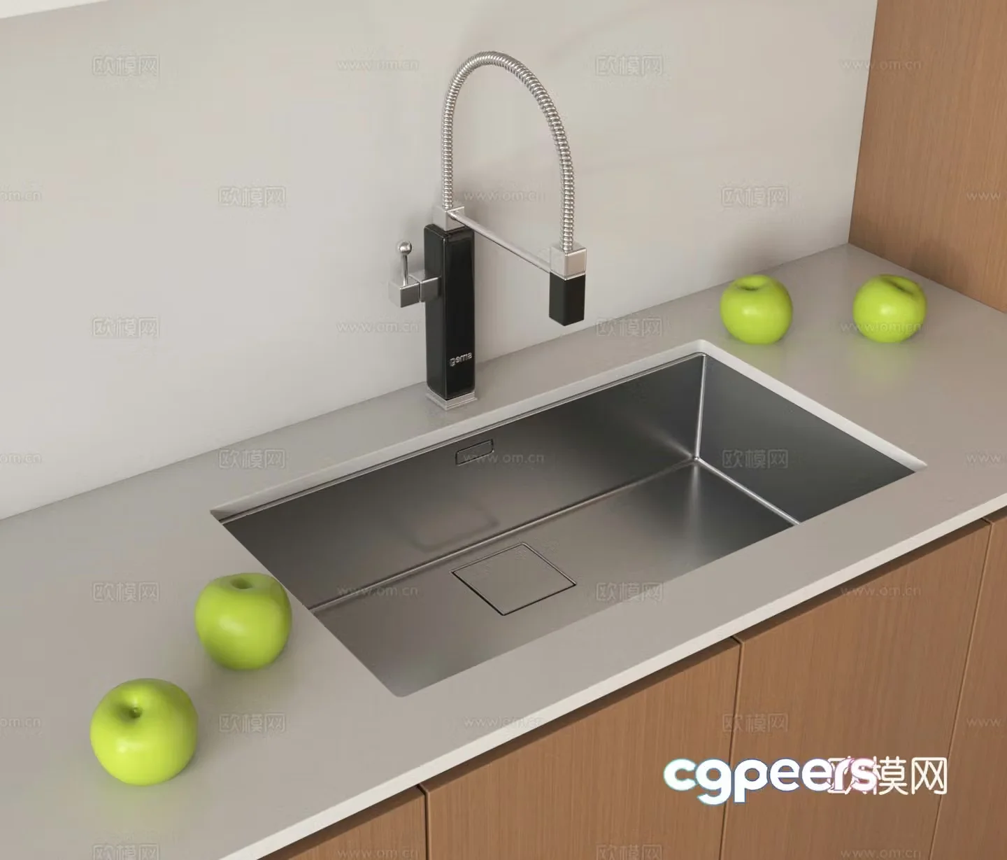 Kitchen sink Washing basin Dishwasting 3D model