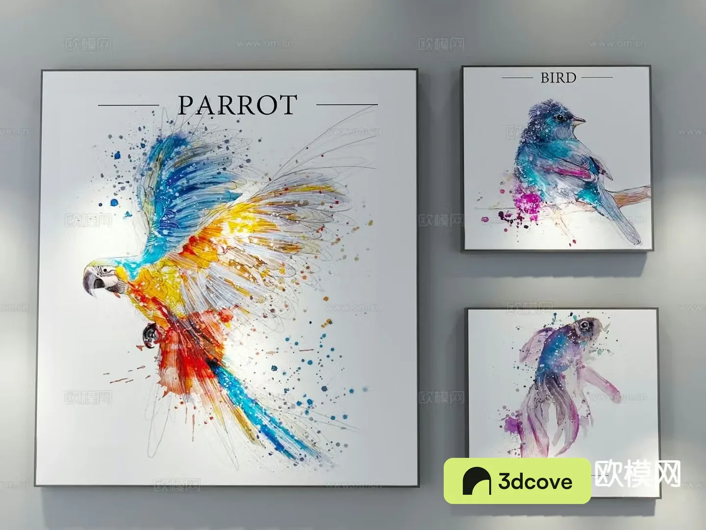 European simple decorative painting parrot hanging painting