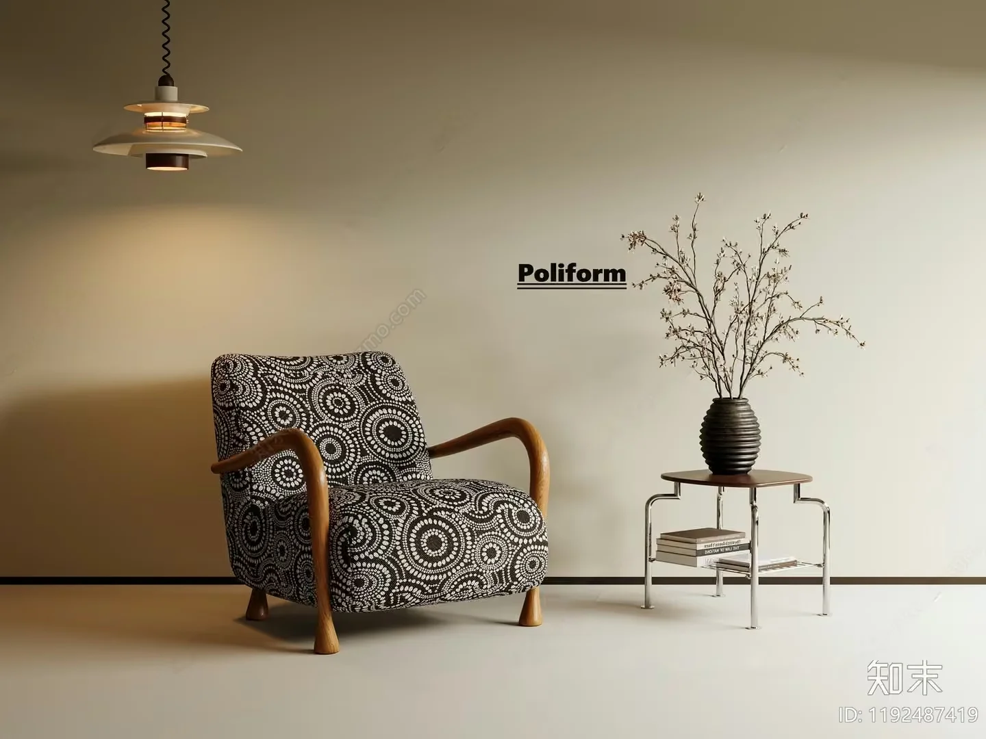 A Modern Chair With A Patterned Design 3D Model – 7029 – VRAY Render