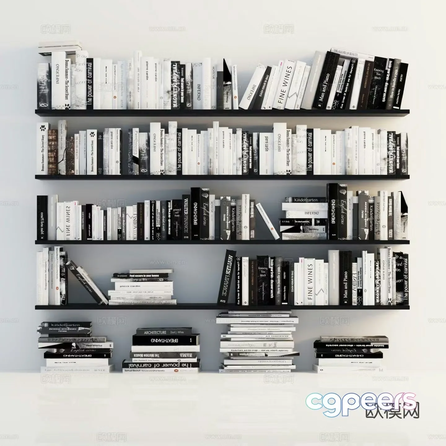 books books books books 3d model