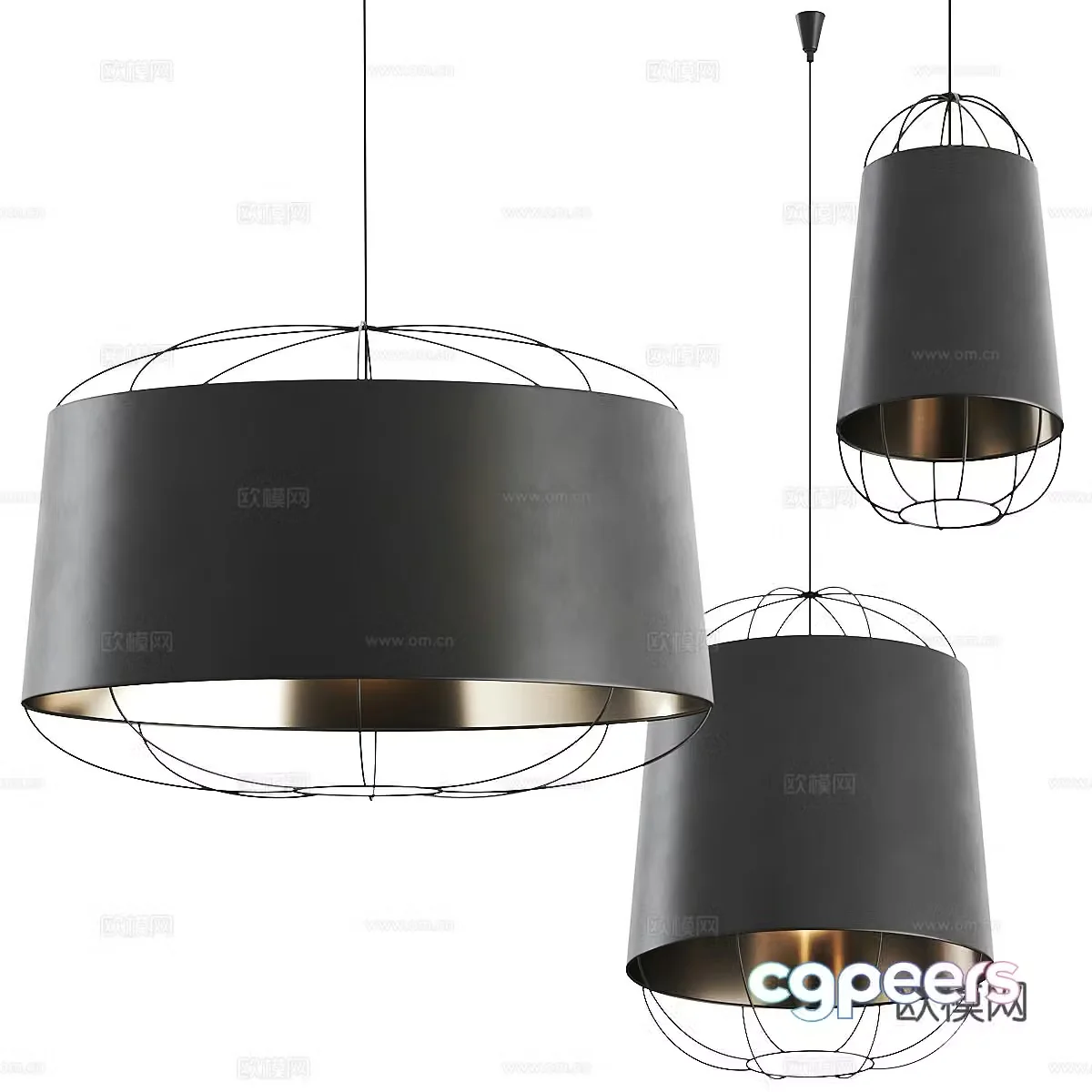 Modern Italian Lanterna Petite Friture Chandelier 3d Model