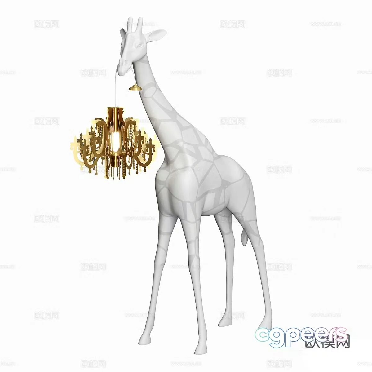 Modern light luxury giraffe decorative floor lamp 3d model