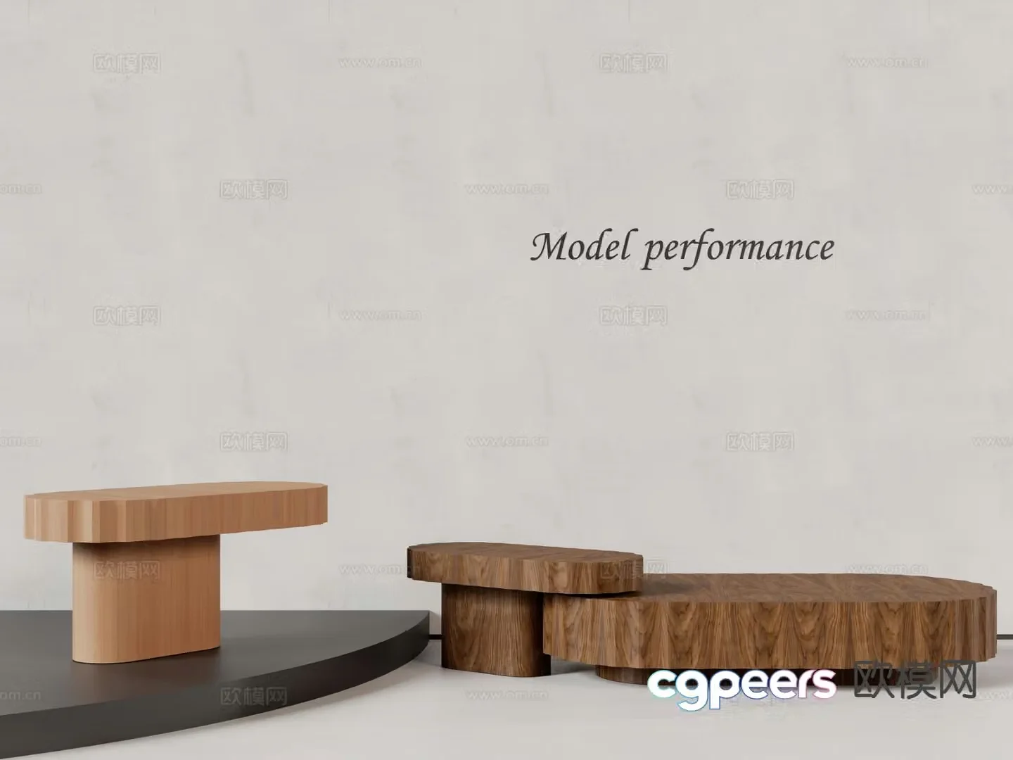 Wabi-sabi coffee table combination coffee table 3d model