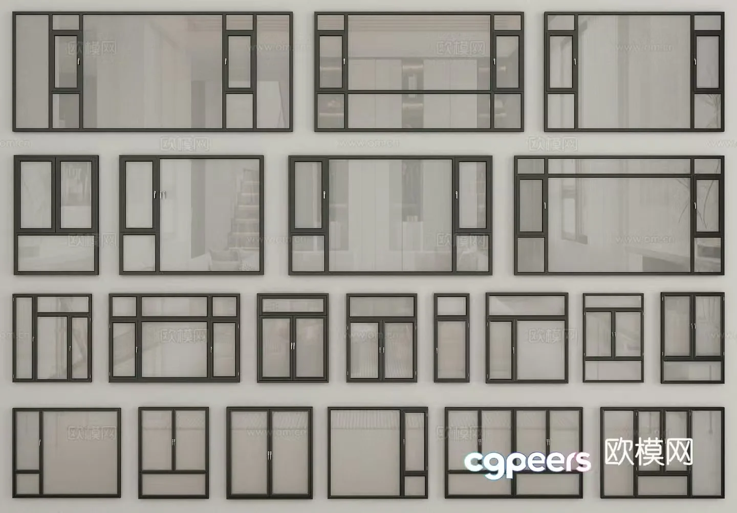 Window Casement window Floor-to-ceiling window Aluminum 3D model