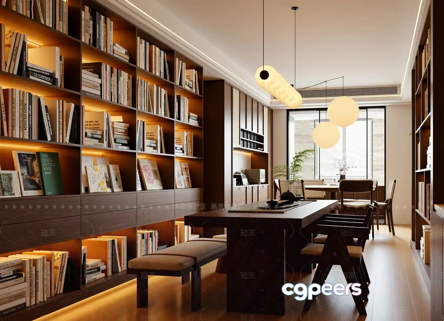 Modern Bookcase 3D Model – 12288 – VRAY Render