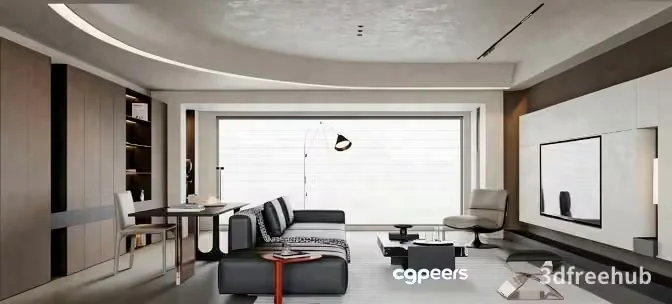 Modern Living Room 3D Model – 21633 – VRAY Render