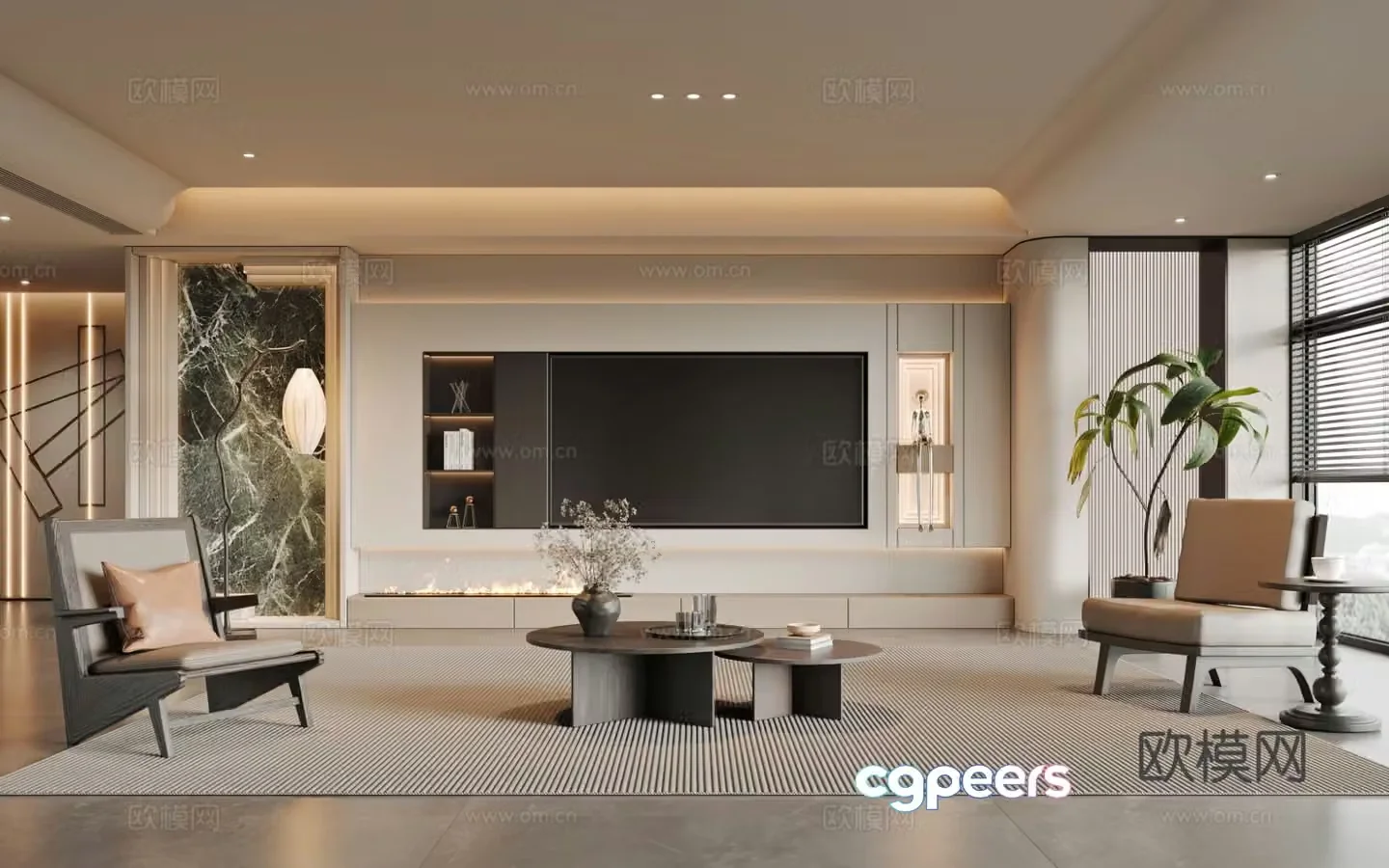 Modern living room 3d model