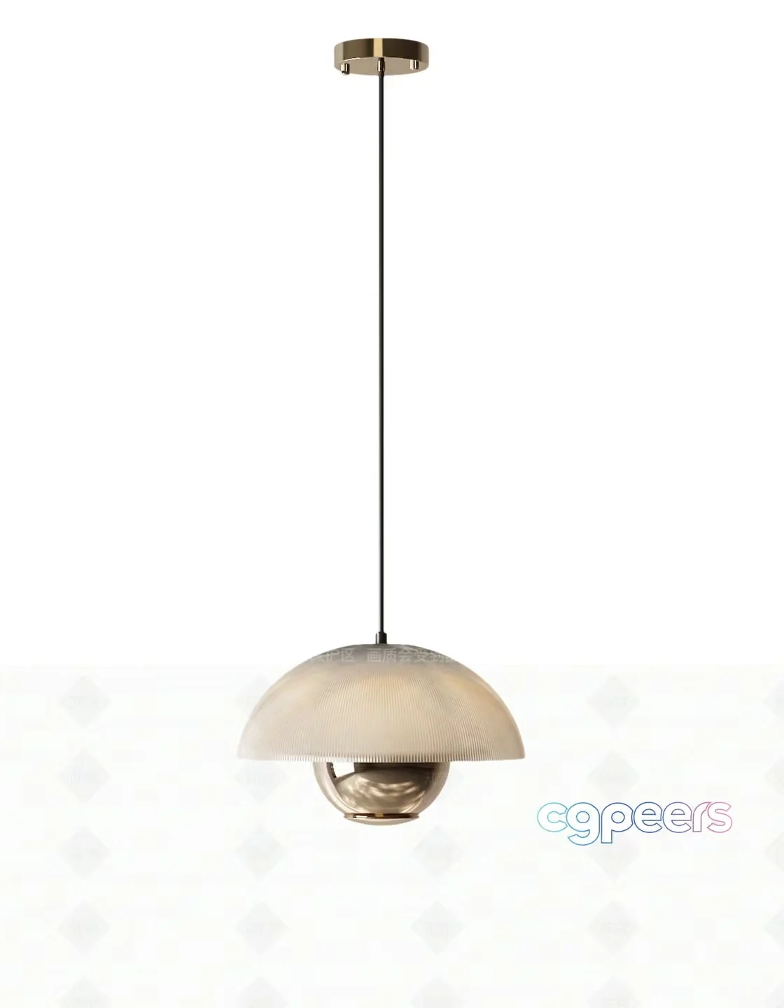 Gold Light Fixture 3D Model – 10757 – VRAY Render