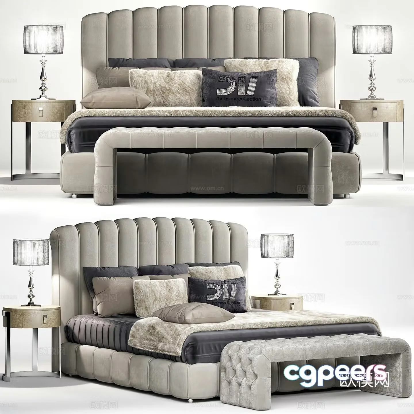Double bed 3d model