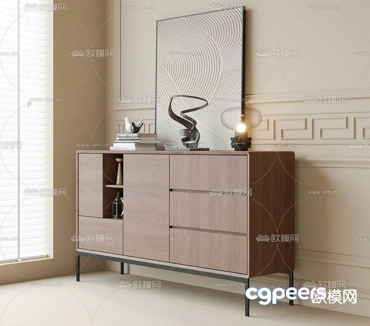 Modern entryway cabinet 3d model