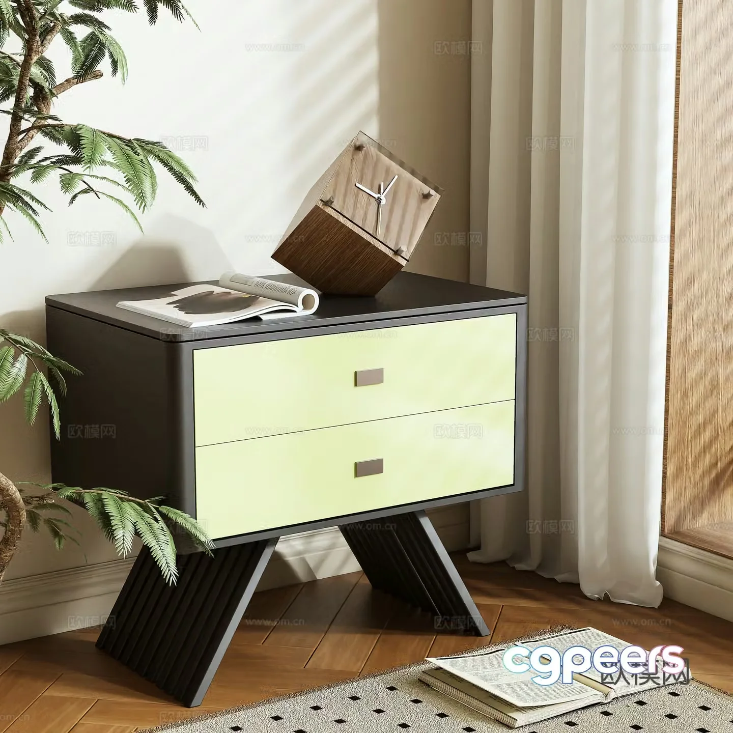 Modern bedside table 3D model