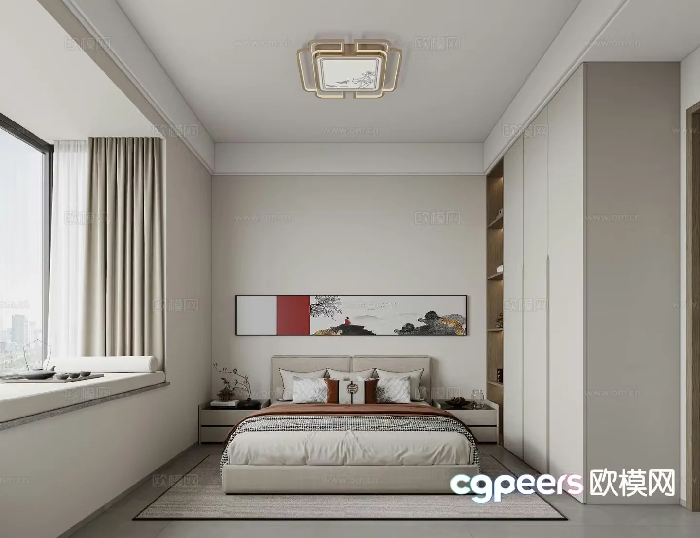 New Chinese style bedroom master bedroom 3d model