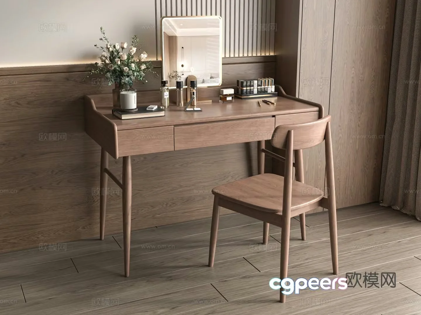 Medieval style dressing table 3d model