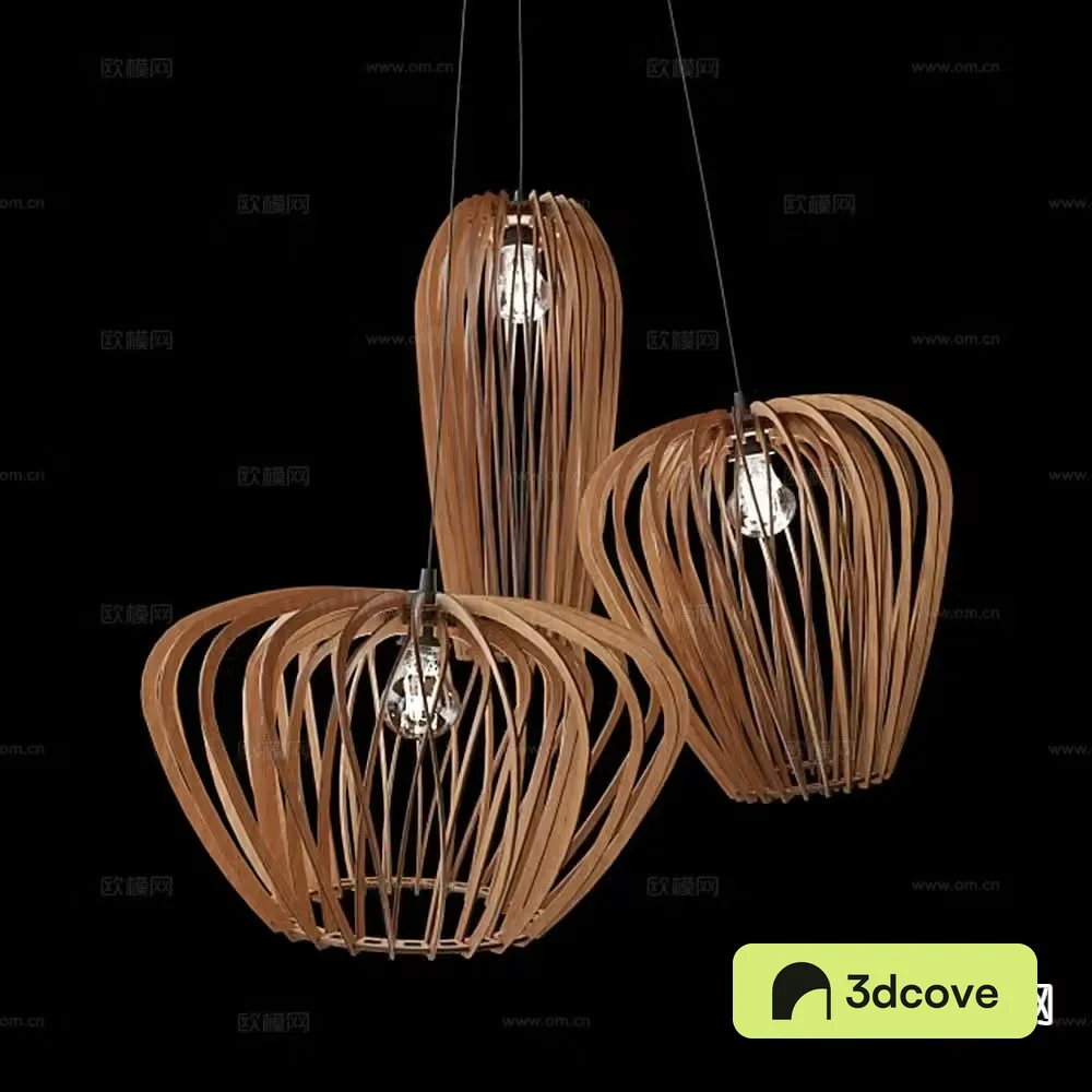 Wabi-sabi solid wood chandelier