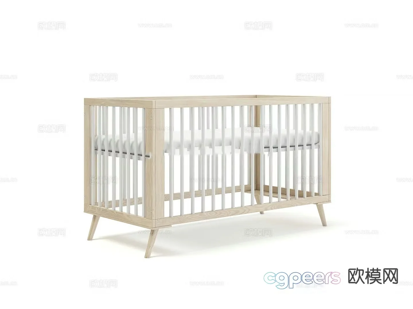 Modern crib children’s bed 3d model
