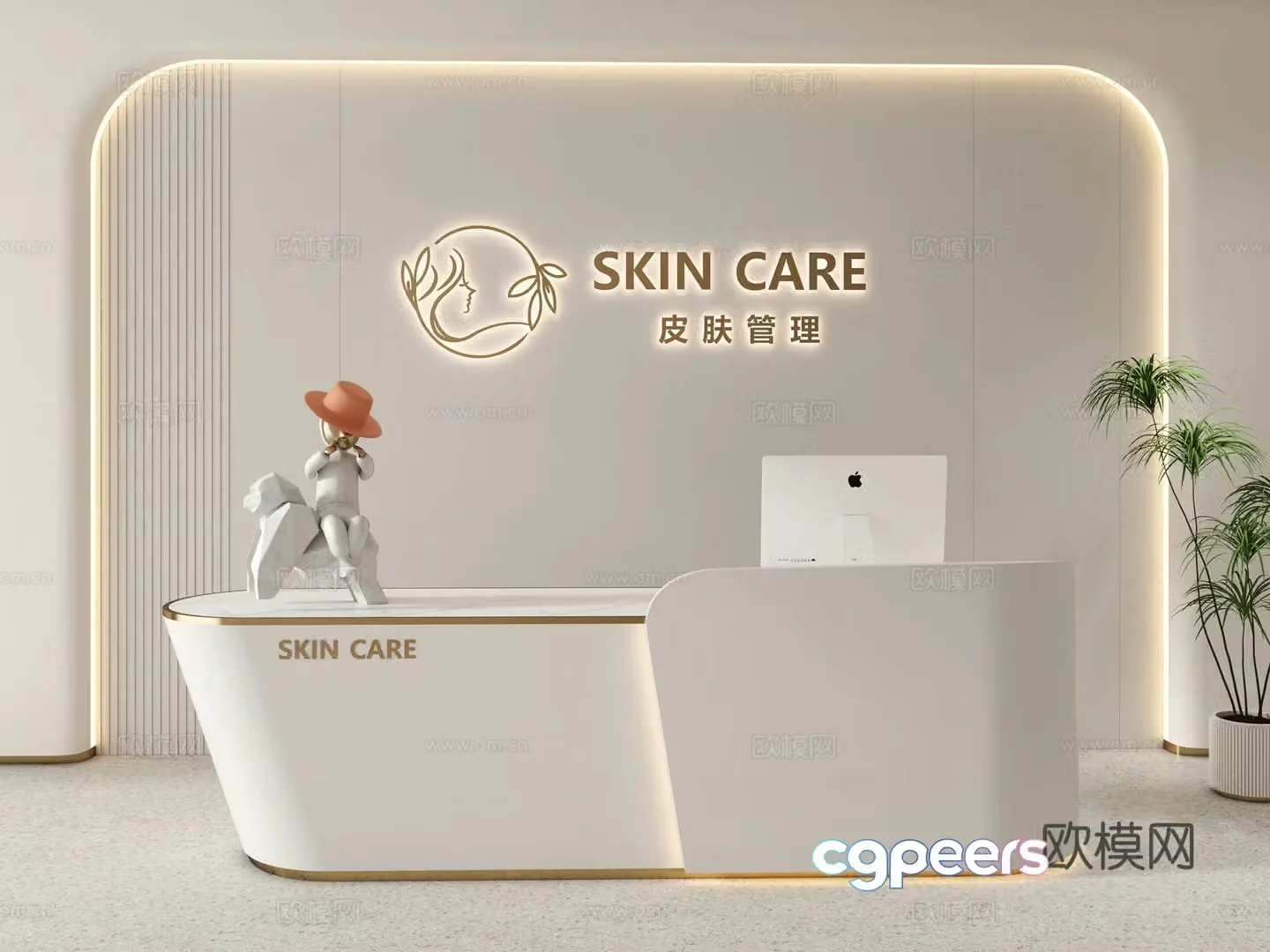 Beauty salon reception desk Beauty salon reception desk Company reception desk Simple front desk 3D model