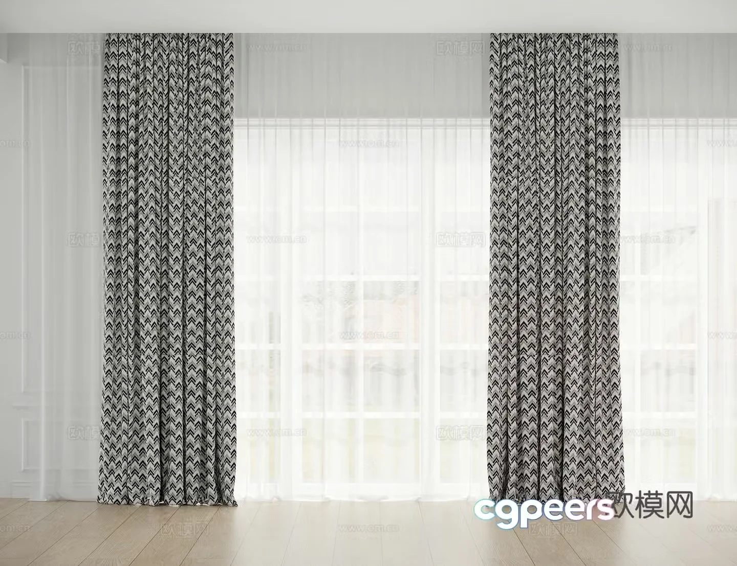 Modern curtain 3d model