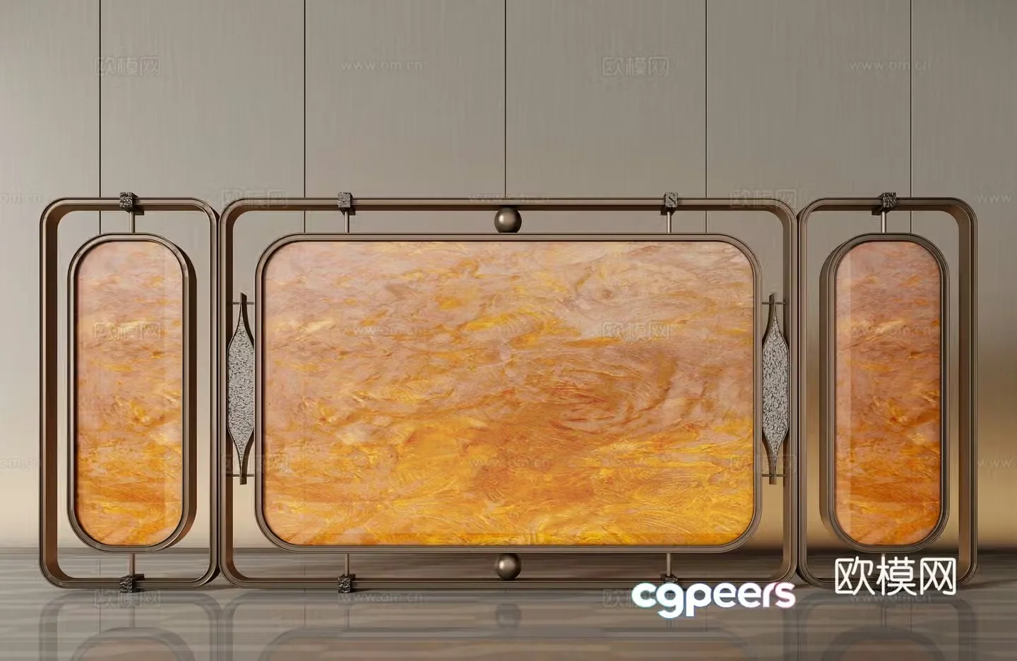 New Chinese glass screen 3D model