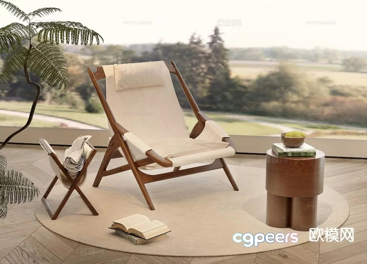 Medieval style chair leisure chair 3d model