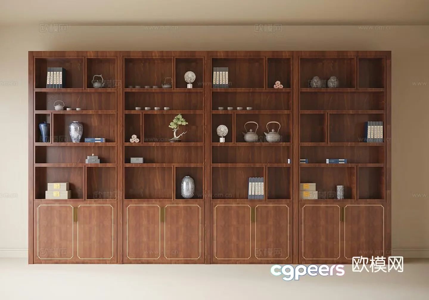 New Chinese style decorative cabinet tea cabinet 3d model