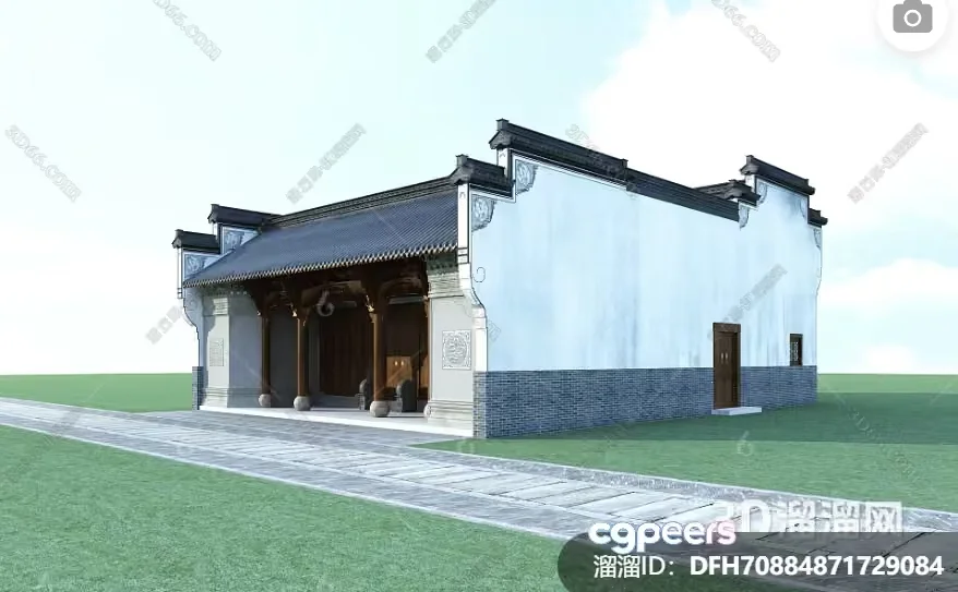 A 3D Rendering Of A Traditional Chinese Building 3D Model – 237 – VRAY Render