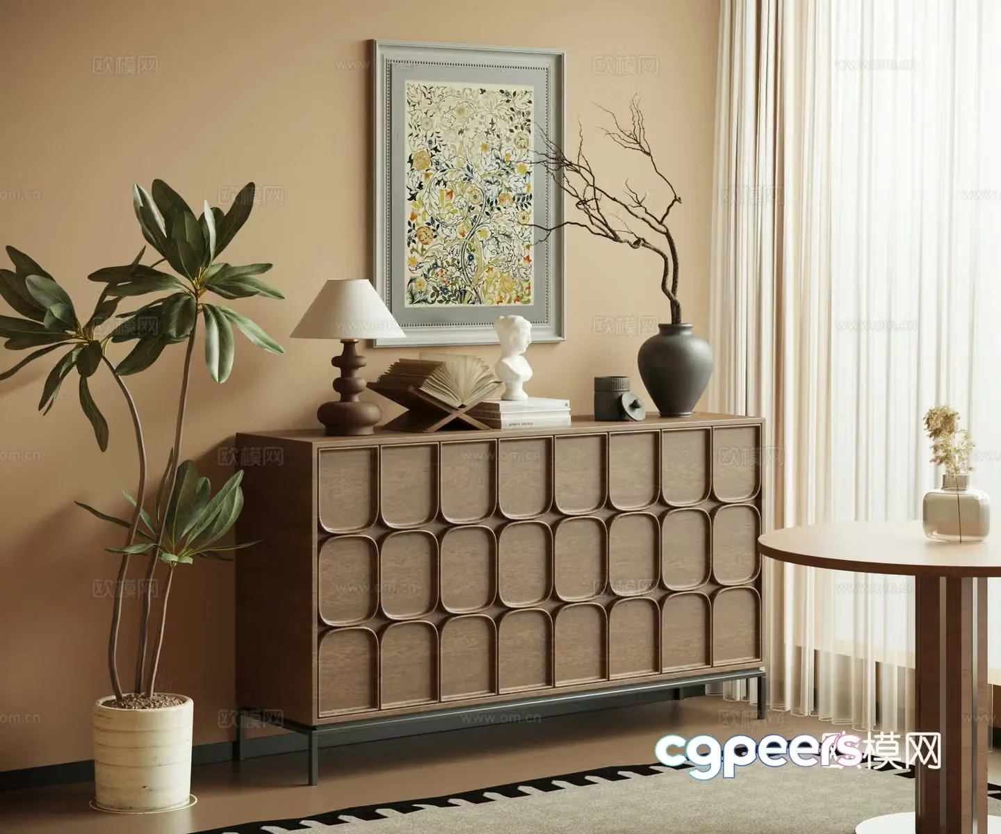 Entrance cabinet medieval style entrance cabinet side cabinet chest of cabinet floor cabinet 3D model