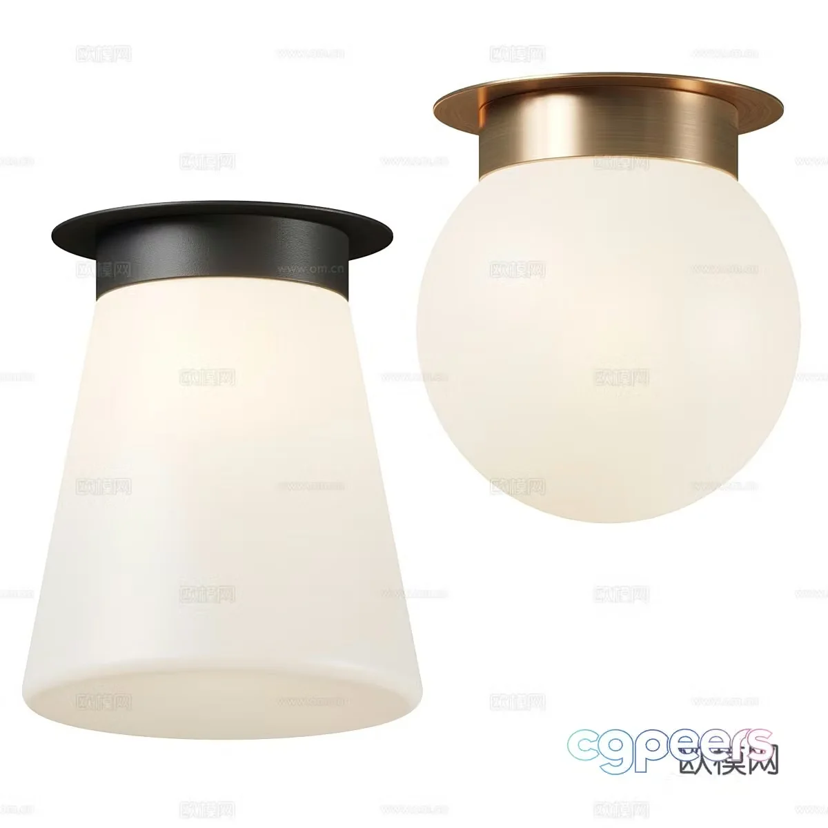 New Chinese light luxury Albers ceiling light 3D model
